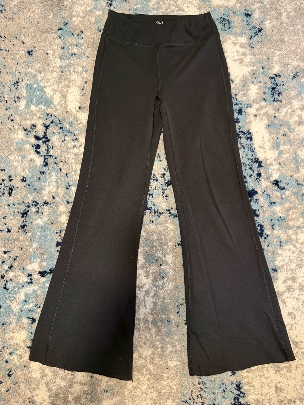Girls' Black Flared Athletic Leggings - L(12)